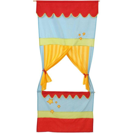 Castelet de marionnettes a suspendre&nbsp;- ROBA&nbsp;- Décor cirque rouge, jaune