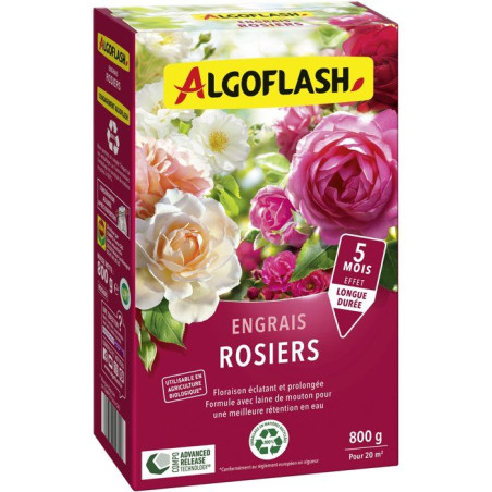 Engrais rosiers - Effet jusqu'a 5 mois - 800 g - Jusqu'a 20 m² - UAB - ALGOFLASH