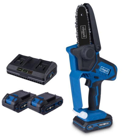 Scie de jardin sans fil SCHEPPACH C-PS100-X - SET S - 2 batteries 20V IXES 2 Ah + chargeur double