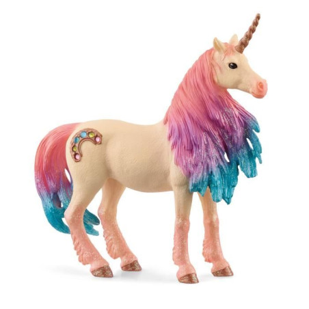 Figurine Licorne Marshmalow, jument, Pelage doux et criniere colorée, SCHLEICH 70723 Bayala, Des 7 ans