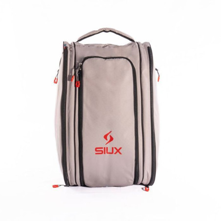 Sac de padel - SIUX - Edge - Blanc/bordures gris-beige coutures noires - 42 L - 2 raquettes - Compartiment chaussures