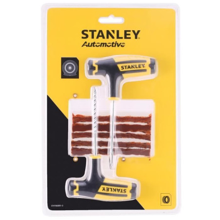 STANLEY Kit de Réparation de Crevaison STHT80891-0 + Tube de Colle + 5 Meches de Réparation