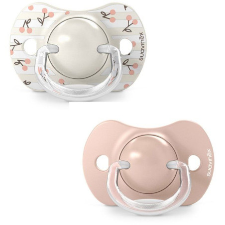 Lot de 2 sucettes symétriques - SUAVINEX - Birdies - SX Pro - 0 a 6 mois - Rose