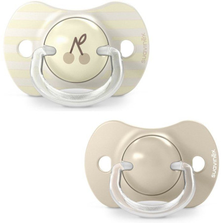 Lot de 2 sucettes symétriques - SUAVINEX - Birdies - SX Pro - 18 mois et plus - Beige