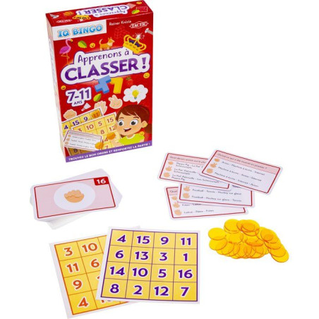 Apprenons a classer - Jeu de société - TACTIC - IQ Bingo - 2 joueurs - De 7 a 11 ans