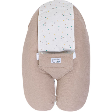 Coussin de maternité 3-en-1 - TINEO - MULTIRELAX - Tissu éponge - Noisette / Pois