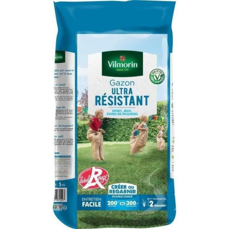 VILMORIN Semences de gazon ultra-résistant Label Rouge - 5 kg