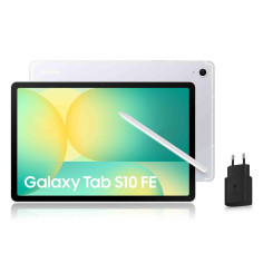 Samsung Galaxy Tab S10 FE, Tablette Android WIFI 10.9\" 128 Go, S Pen inclus, Certification IP68, Argent, Chargeur Secteur Rapid