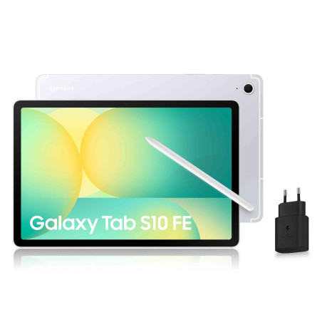 Samsung Galaxy Tab S10 FE, Tablette Android WIFI 10.9\" 128 Go, S Pen inclus, Certification IP68, Argent, Chargeur Secteur Rapid