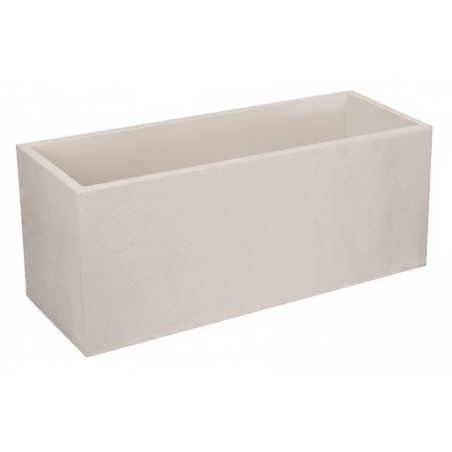 Jardiniere - EDA - Volcania - 98 L - Intérieur / Extérieur - Décor Pierre - 99,5 x 39 x H. 43 cm - Beige Calcaire