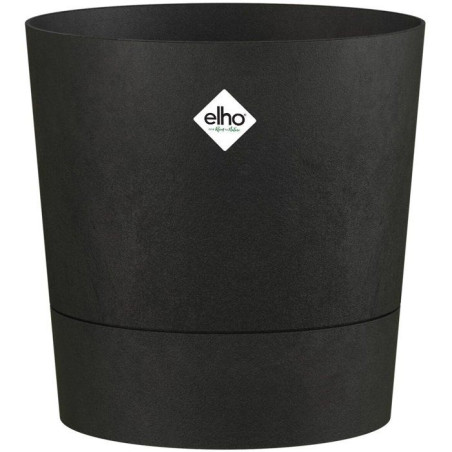 Pot de fleur rond - ELHO - Foss Rond 43 - 39 L - Ø 43 x H 43 cm - Noir - Extérieur