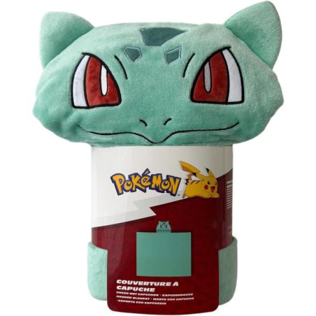 Plaid polaire a capuche 3D - POKEMON - Bulbizarre - 120 x 150 cm