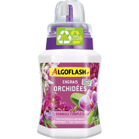Engrais orchidées - Formule complete - Liquide - 250 ml - UAB - ALGOFLASH