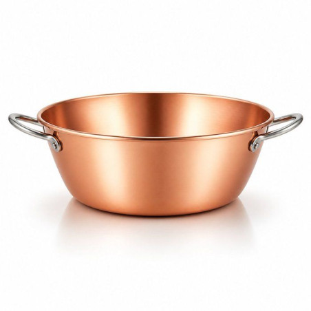 Bassine a confiture - LE PRATIQUE - Cuivre - Ø 38 cm - 9 L - Épaisseur 12/10 - Anses fonte
