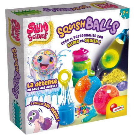 SLUMI SCIENCE Squish Ball - Kit Créatif - LISCIANIGIOCHI - Slime & Billes Colorées - Des 7 ans