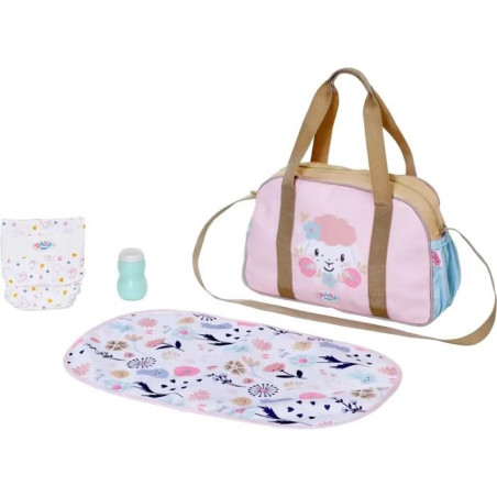 Sac a langer - BABY BORN - Baby Born - Imprimé fleuri - Inclus accessoires de soin - Rose
