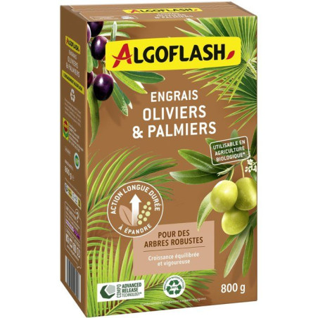 Engrais Oliviers & palmiers - Croissance équilibrée et vigoureuse - 800 g - UAB - ALGOFLASH