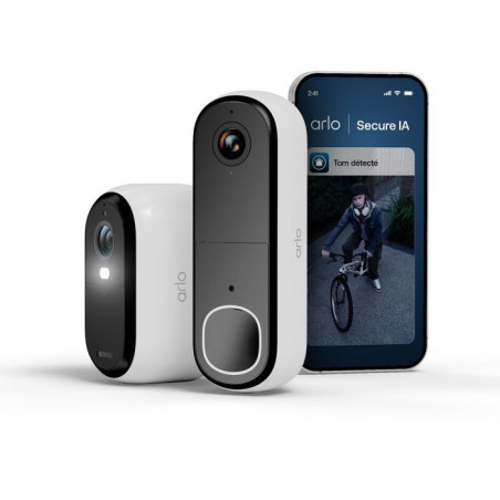 Caméra de surveillance - Arlo - Essential 3 1 caméra 2K + 1 sonnette vidéo HD - Extérieur