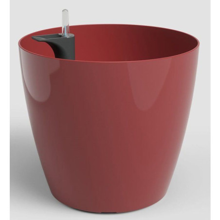 Pot de fleurs San Remo SWS 30 BR - Plastique - Rouge foncé - Ø30 x H27 cm - 14,5 L - Int/Ext - ARTEVASI