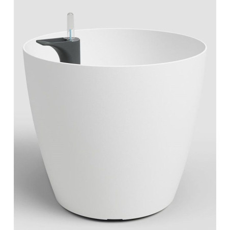 Pot de fleurs San Remo SWS 30 MA - Plastique - Blanc - Ø30,5 x H27 cm - 14,5 L - Int/Ext - ARTEVASI