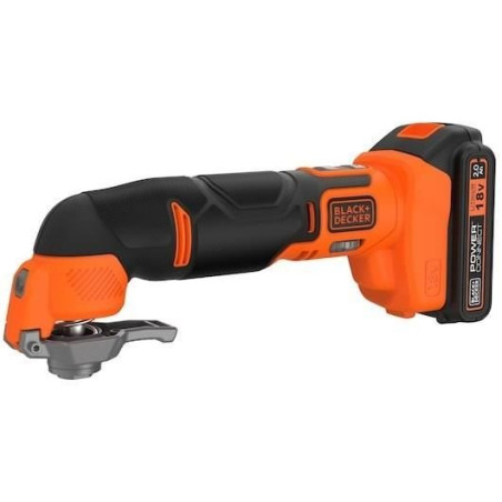 Outil multifonction BLACK+DECKER BDCOS18D1K-QW 18V lithium - 20 accessoires - avec batterie et chargeur