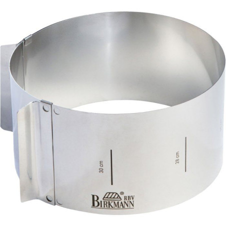 Cercle de pâtisserie - BIRKMANN - EASY BAKING - Acier - Indication de taille - Ø18-30, H 10 cm