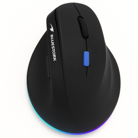 Souris ergonomique droitier - 2.4G+BT - BLUESTORK - Button bleu 4800 DPI - Noir