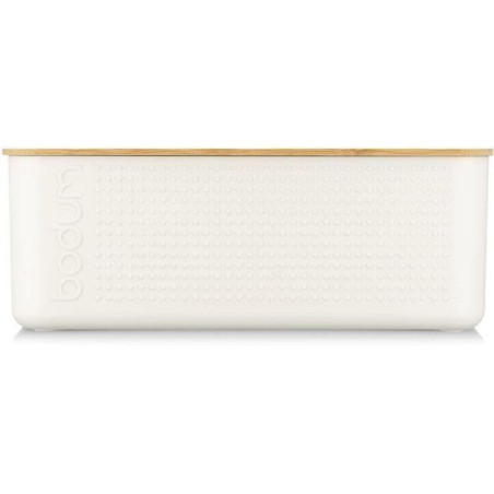 Boite a pain - BODUM - 11555-913 - Grand modele - Couvercle bambou - Blanc