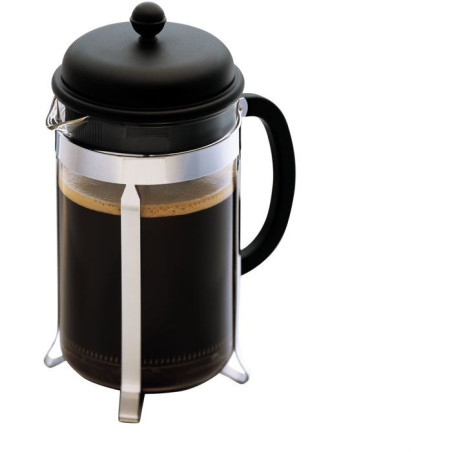 Cafetiere a piston avec couvercle en plastique - BODUM - Caffettiera - 12 tasses - 1,5 l - En tritan - Armature inox