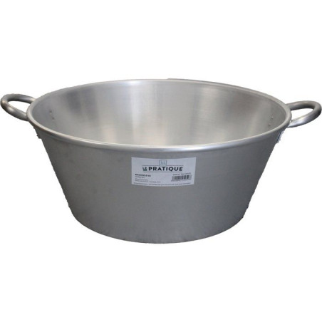 Bassine a gras lourde - LE PRATIQUE - Pro type Landaise - Ø 50 cm - 32 L - Épaisseur 3 mm - Anse alu