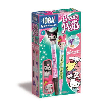 Crée tes Stylos - Clementoni - Mini atelier des Stylos - Coffret Melody & Kuromi - 2 Stylos inclus et accessoires - Des 6 ans