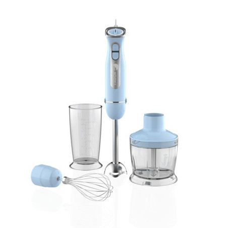 Mixeur plongeant - FAGOR - 1000 W - 12 vitesses + turbo - Bol doseur - Bol Hachoir - Fouet - Bleu