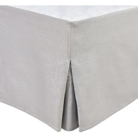 Cache sommier - HOME LINGE PASSION - 180 x 200 cm + 30 cm - Gris clair