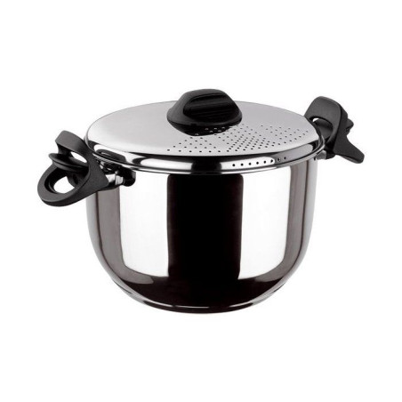 Marmite pâtes et légumes - INOXIBAR - 24 cm - couvercle égouttoir - acier inoxydable - induction