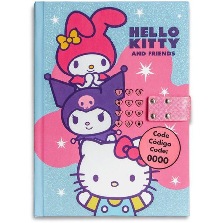 Journal intime Hello Kitty et ses amis verrouillable a code et effet sonore