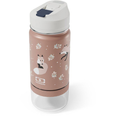 Gourde snack 2 en 1 - MONBENTO - Twisty Fox - isotherme enfant - avec paille
