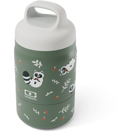 Lunchbox isotherme - MONBENTO - Handy Racoon - enfant - 2 compartiments 350 ml + 150 ml