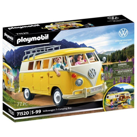 PLAYMOBIL 71520 Volkswagen T1 Combi jaune, Classic Car, Voiture de collection, 77 pieces, des 14 ans