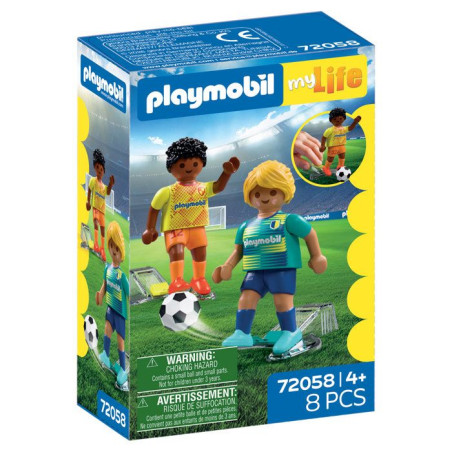 PLAYMOBIL 72058 Joueurs de football, My Life Football Sport & action, 8 pieces, des 4 ans