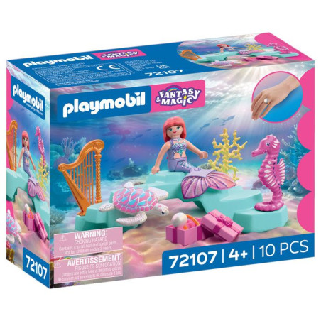 PLAYMOBIL 72107 Sirène, cadeaux & animaux marins, les sirènes, 10 pièces, Dès 4 ans