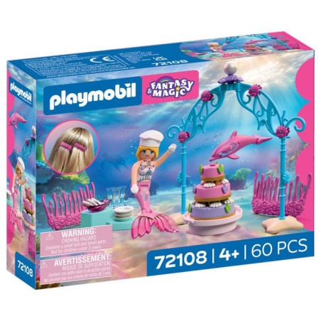 PLAYMOBIL 72108 Buffet de mariage des sirenes, Les Sirenes Fantasy & Magic, 60 pieces, Des 4 ans