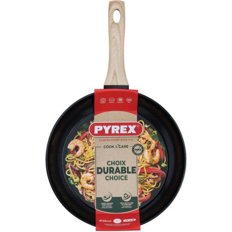 Poele - PYREX - Cook & Care - 28 cm - Anti-adhérent - Induction - Sans PFAS