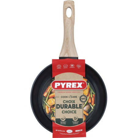 Poele - PYREX - Cook & Care - 20 cm - Anti-adhérent - Induction - Sans PFAS