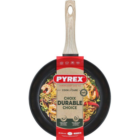 Poele - PYREX - Cook & Care - 26 cm - Anti-adhérent - Induction - Sans PFAS