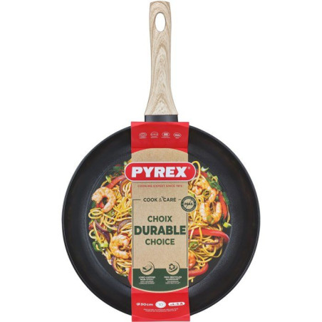 Poele - PYREX - Cook & Care - 30 cm - Anti-adhérent - Induction - Sans PFAS