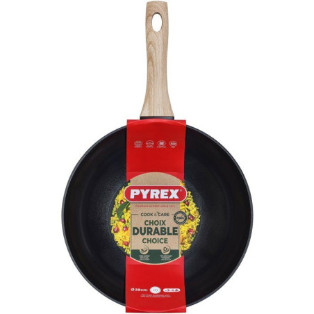 Wok - PYREX - Cook & Care - 28 cm - Anti-adhérent - Induction - Sans PFAS