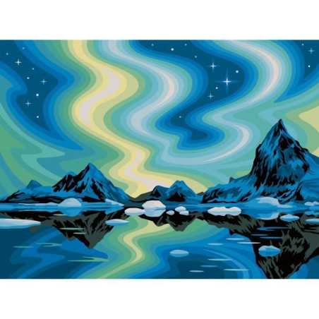 Ravensburger–CreArt Toiles 30x40 cm–Aurores Boréales–Peinture par numéros–Adulte-Activité détente et créative–Des 14 ans–23907