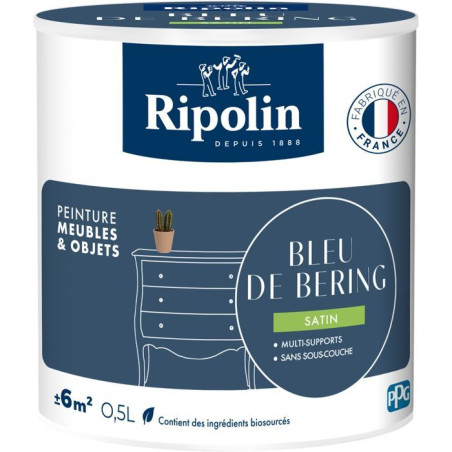 Peinture meuble et objet - Bleu de bering - Satiné - Ripolin - 0,5L