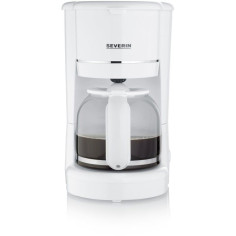 Cafetiere Filtre jusqu'a 10 tasses - SEVERIN - KA4323 - Systeme anti-goutte - Filtre permanent amovible - Plaque chauffante - Bl