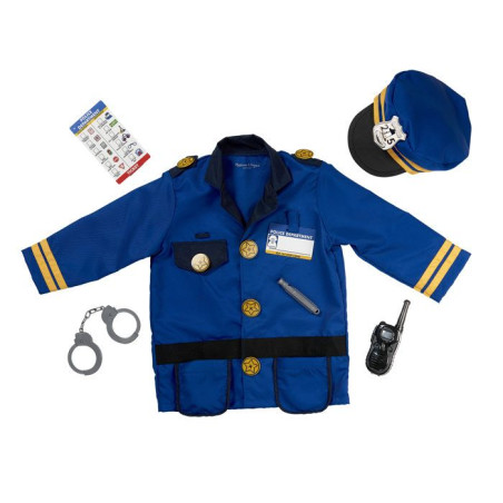 Déguisement Policier - MELISSA & DOUG - Set complet 8 accessoires (veste, casque, menotte...) - 100% Polyester - De 3 a 6 ans